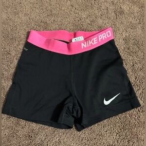 Nike Black and Pink Athletic Shorts